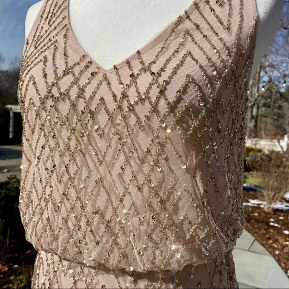 Anthropologie BHLDN Blaise Sequin Embellished Maxi Gown Long Dress in Blush - Picture 9 of 15